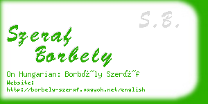 szeraf borbely business card